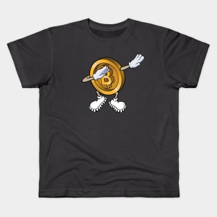 Bitcoin Dabbing, Funny BTC Character Dab Kids T-Shirt